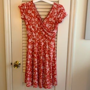Stitch fix orange double V knit dress